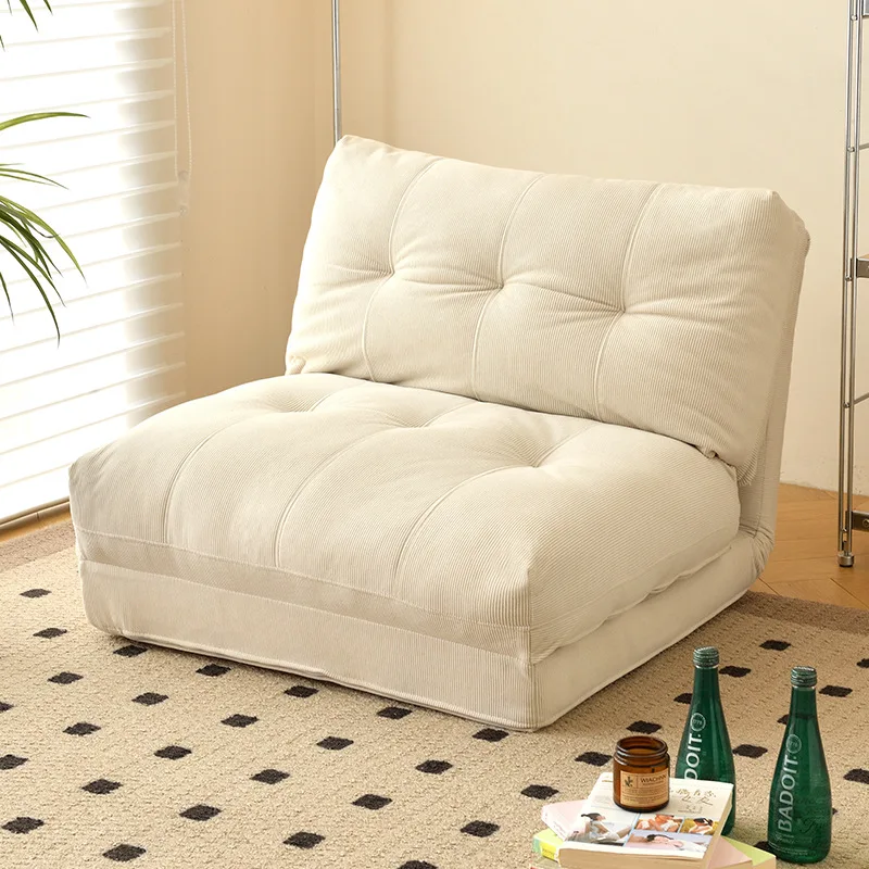 Sofa on The Bedroom Balcony Small Apartment Cream Style Single Chair Tatami Folding Sofa Bed Can Lie Down Fabric