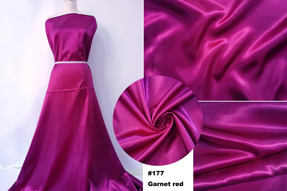 Solid Satin 58" Wide | 1Meter | 2Meters | 5Meters | Silky Charmeuse Scarf Craft DIY Fabric Purple image 3