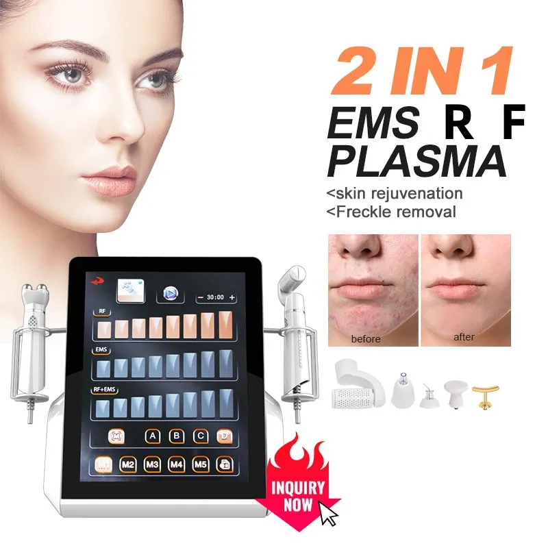 Cold Plasma Pen Acne Treatment RFEMS Roller Facial Muscle Contraction Eyelids Lifting Skin Rejuvenation Fibroblast Plasma Pen