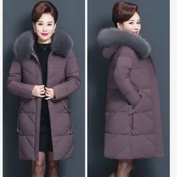 Women's Parkas Coat Commuting Style New Middle-aged and Elderly with Fur Collar Cotton Clothing LongWomen Clothing Autumn Winter