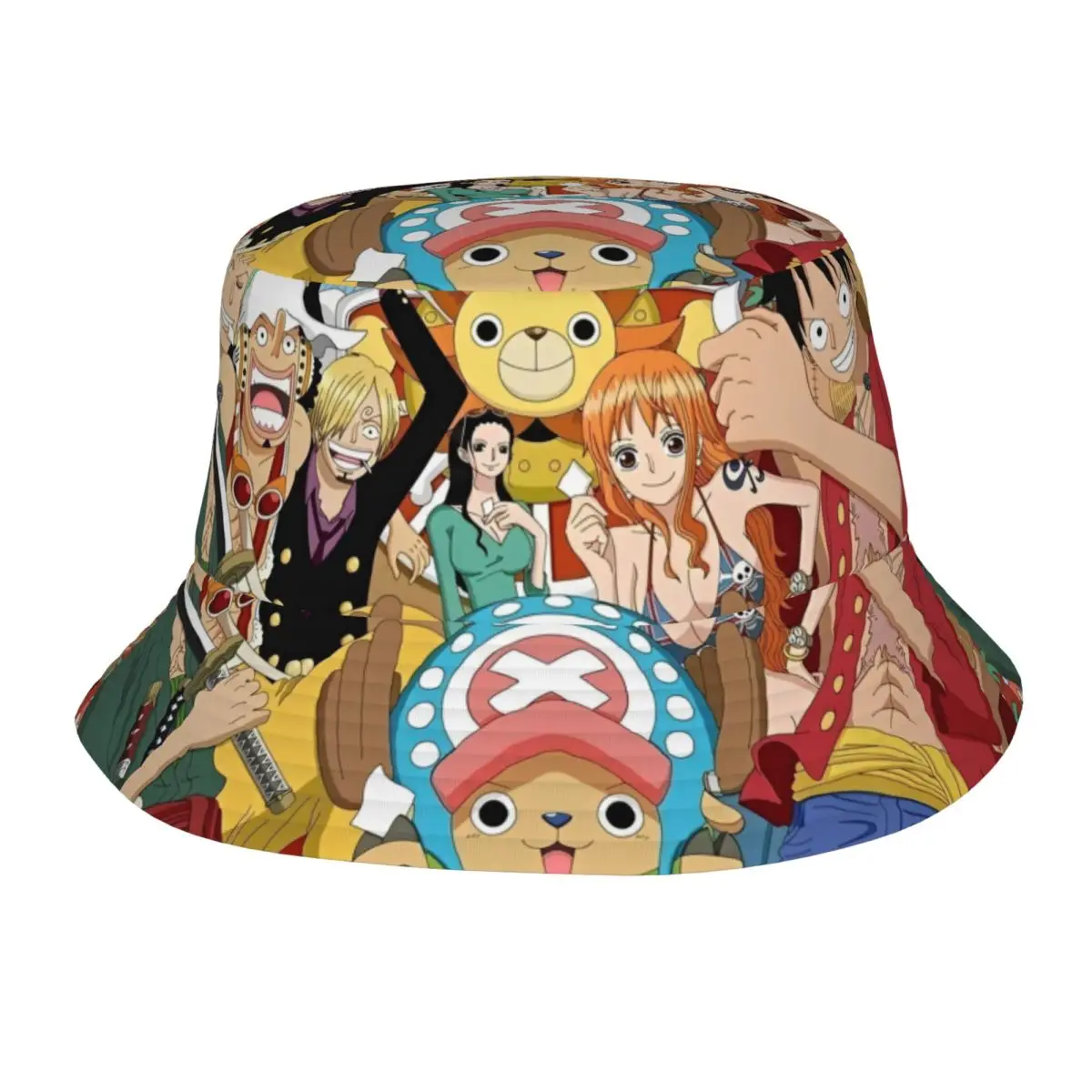 One Piece Bucket Hats Summer Beach Vacation Getaway Headwear Stuff Anime Fishing Caps for Camping Girl Session Hats Foldable