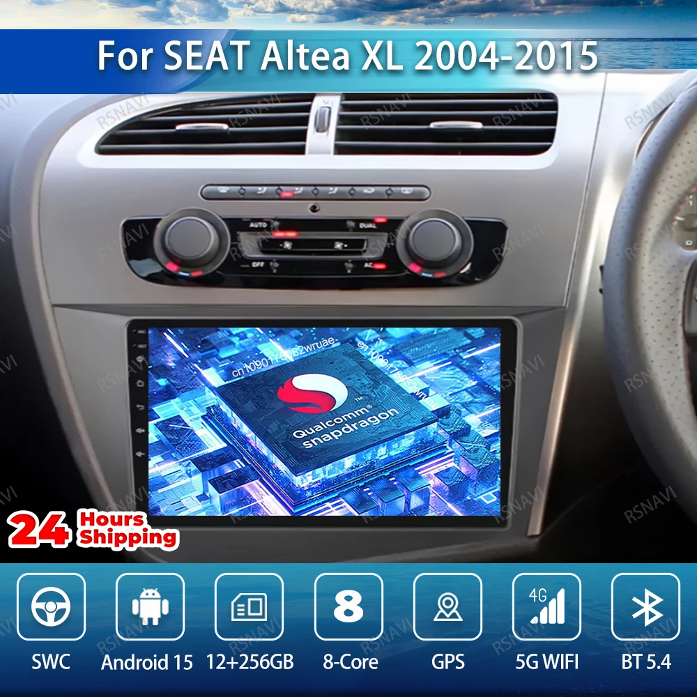 راديو سيارة أندرويد 15 لمقعد ألتيا XL 2004-2015 DSP QLED 4G LTE وحدة رأس مشغل فيدو 5G واي فاي الوسائط المتعددة كوالكوم الملاحة #1