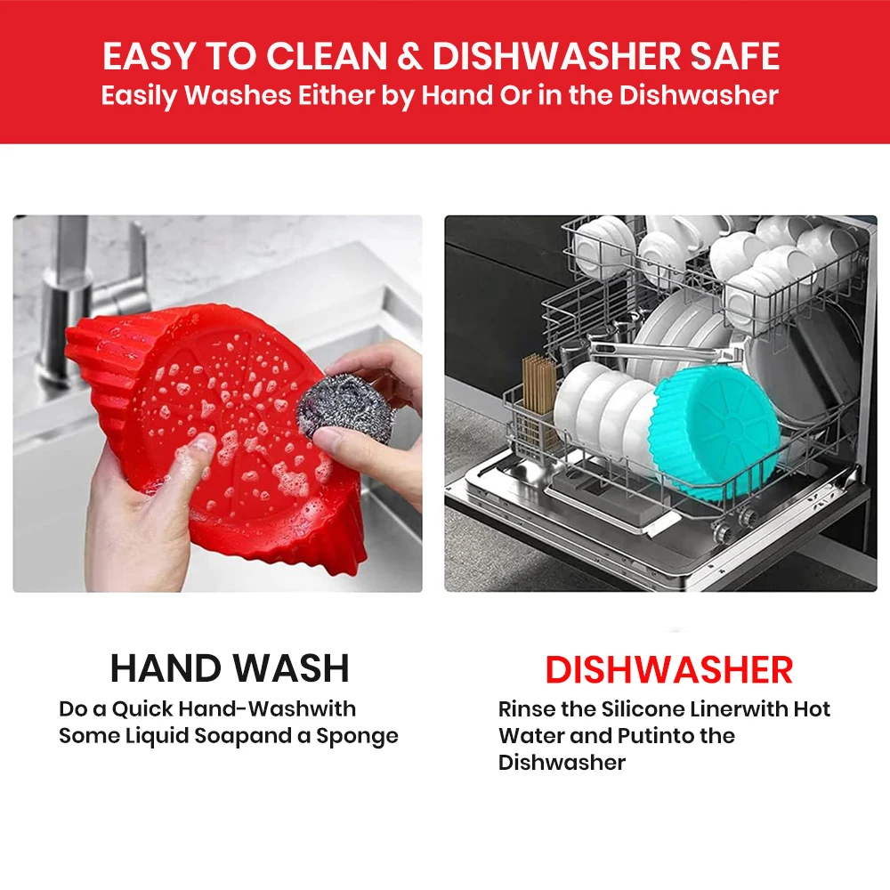 قطعة واحدة من بطانة مقلاة الهواء المصنوعة من السيليكون القابلة لإعادة الاستخدام - حصيرة خبز قابلة للطي وغير لاصقة - مقاومة للحرارة، ملحقات الطبخ في المطبخ