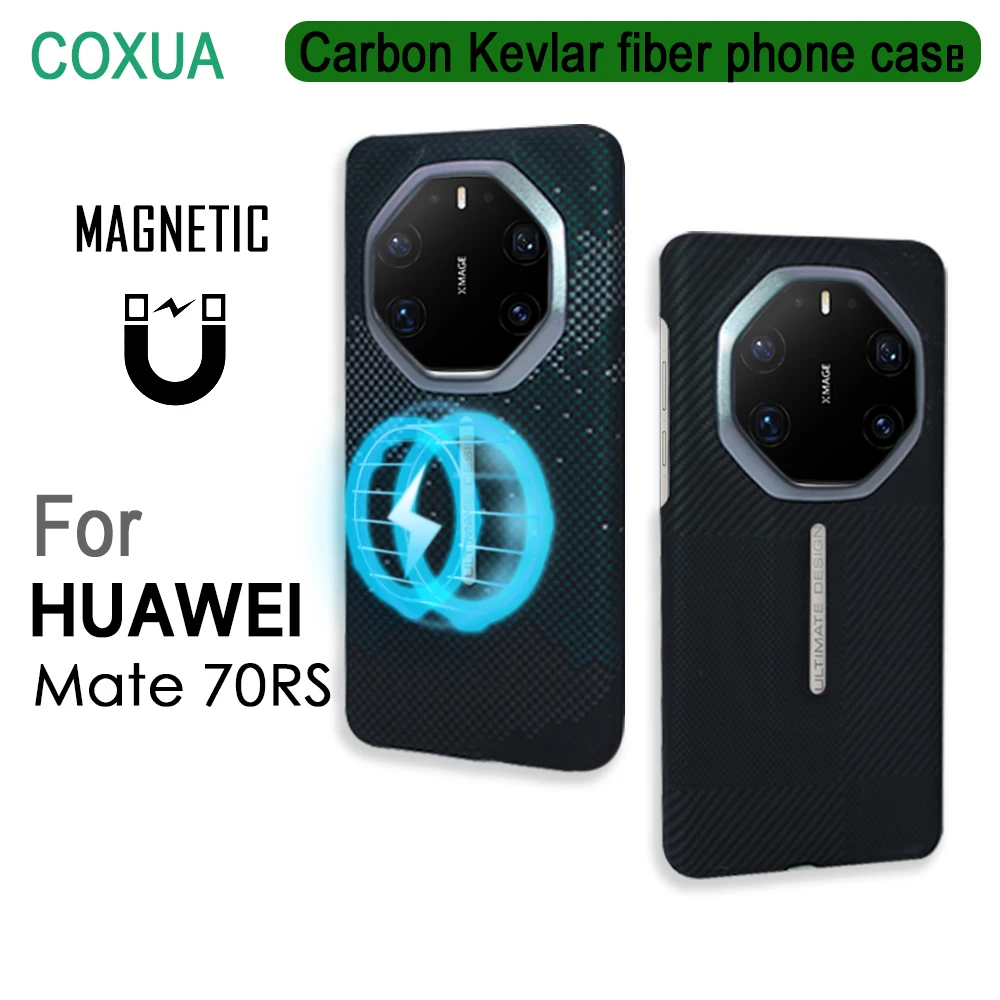 

for Huawei mate70RS Aramid Carbon Fiber Case Kevlar Cover Ultra Thin Lightweight Armor Protective Cover