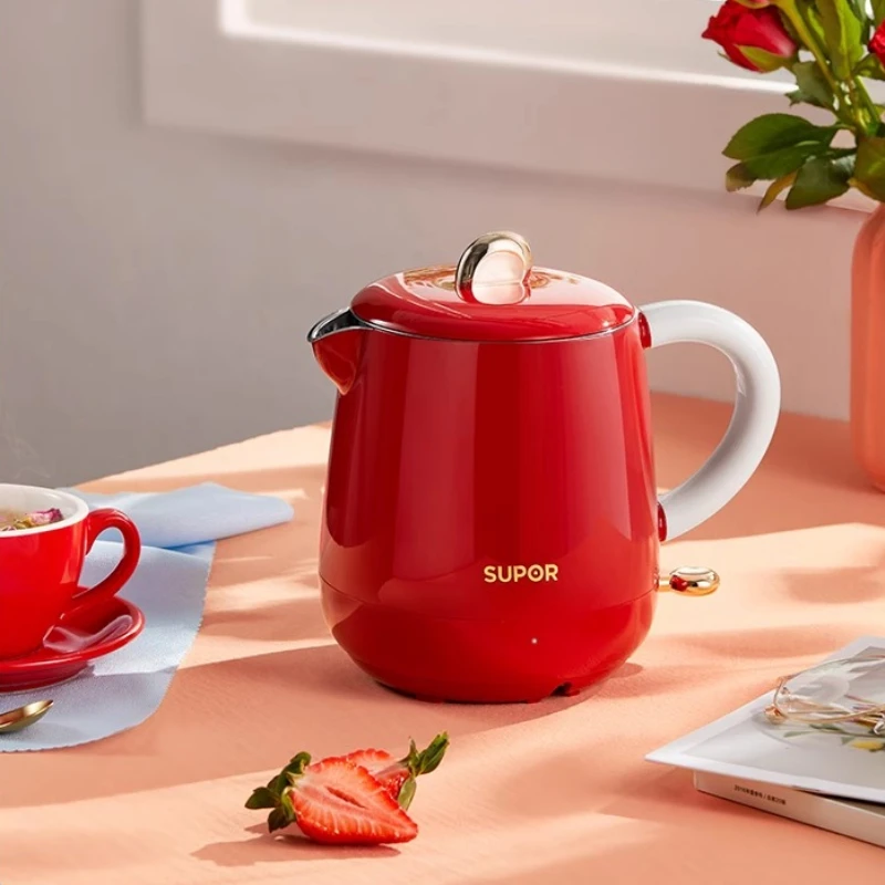 304 Stainless Steel Electric Kettle  Double-Layer Anti-Scald Hot Water Boiler  Retro Portable Teapot  Auto Shut-Off Drink Heater