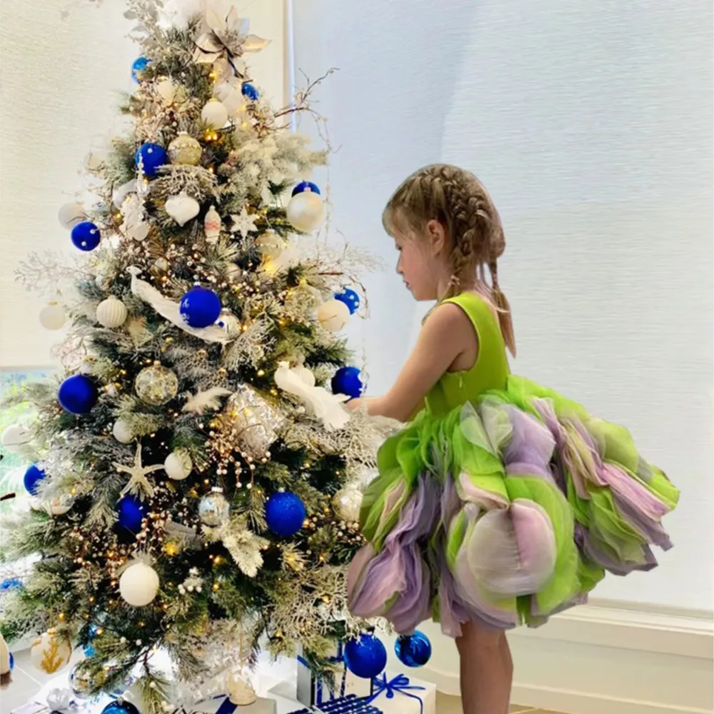 

2024 Princess Dresses Elegant Luxury Tutu Tulle Holiday Wedding Children's Clothing Kid Party Costume Baby Girl Clothes Sukienka