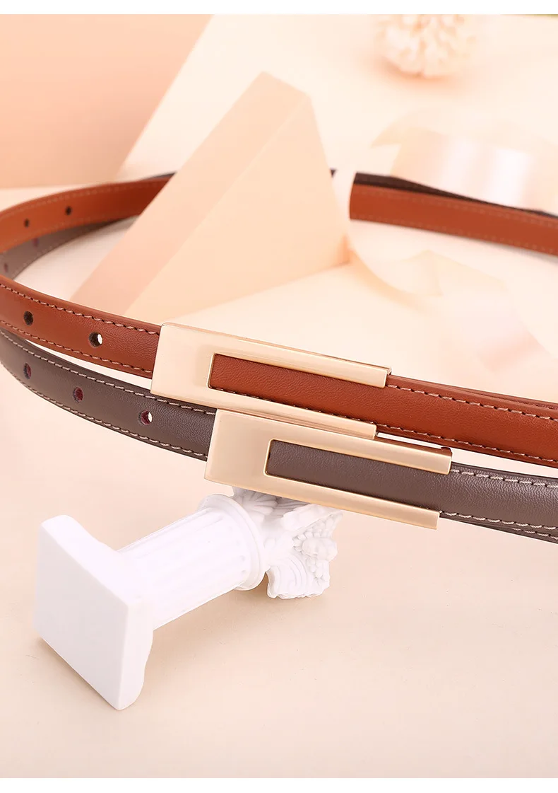 Damen Mode-Gürtel aus Rindsleder; Dünner Taillengürtel; Vielseitige Dekoration; Schlankmachender Accessoire für Kleider; Anzug-Accessoire; Gürtel für Frauen – Detail 8