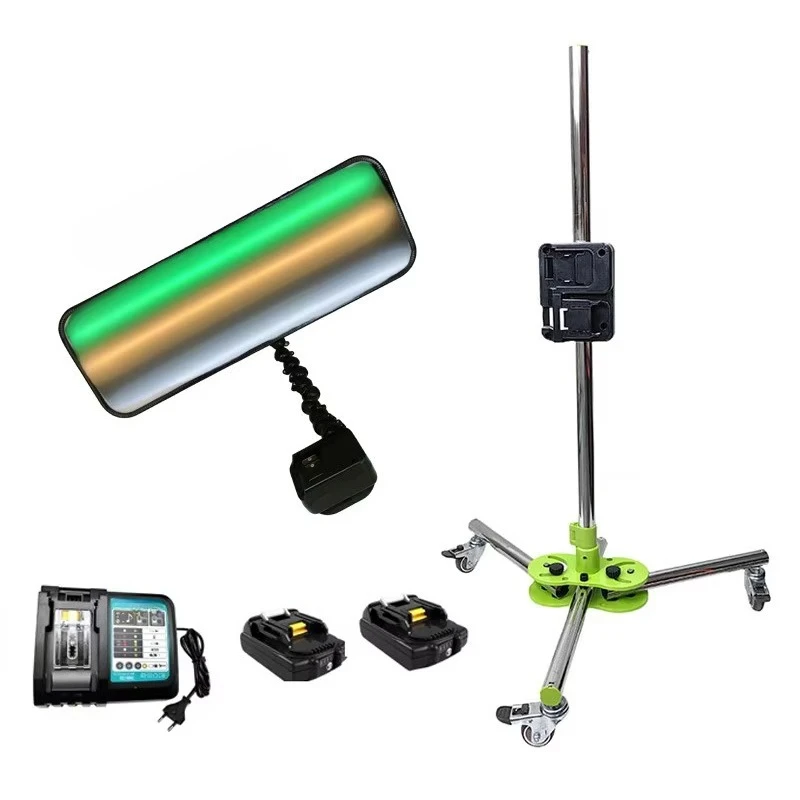 

18v Rechargeable Wireless Dent Lamp With 9 Strips Led Lamp Adjustable Car Repair With Wheels