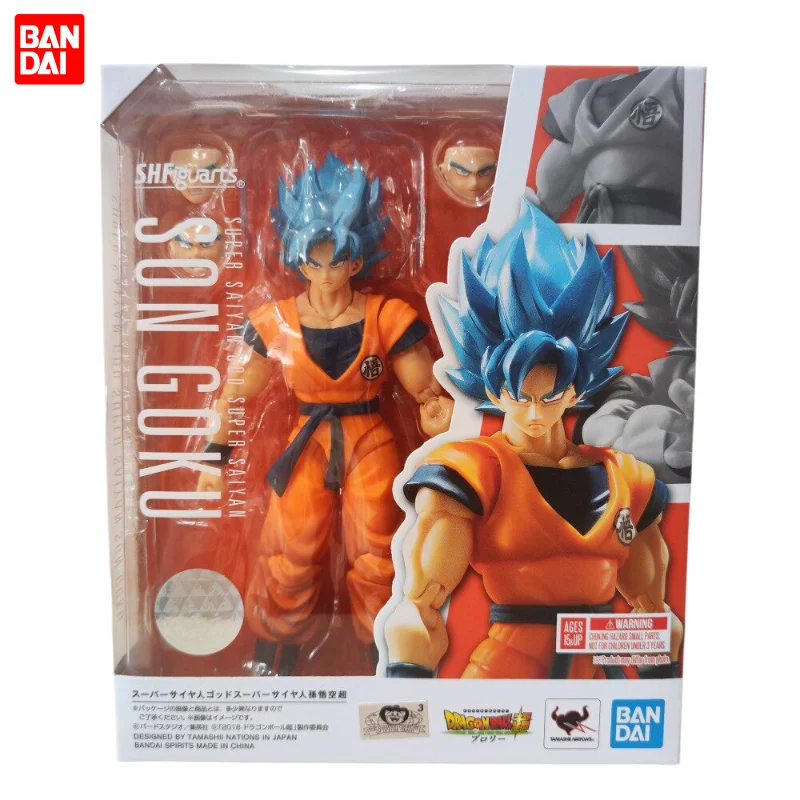 

Genuine Bandai SHF Dragon Ball Son Goku Blue Hair Super Saiyan Toy Figure Gift Collectible in Stock