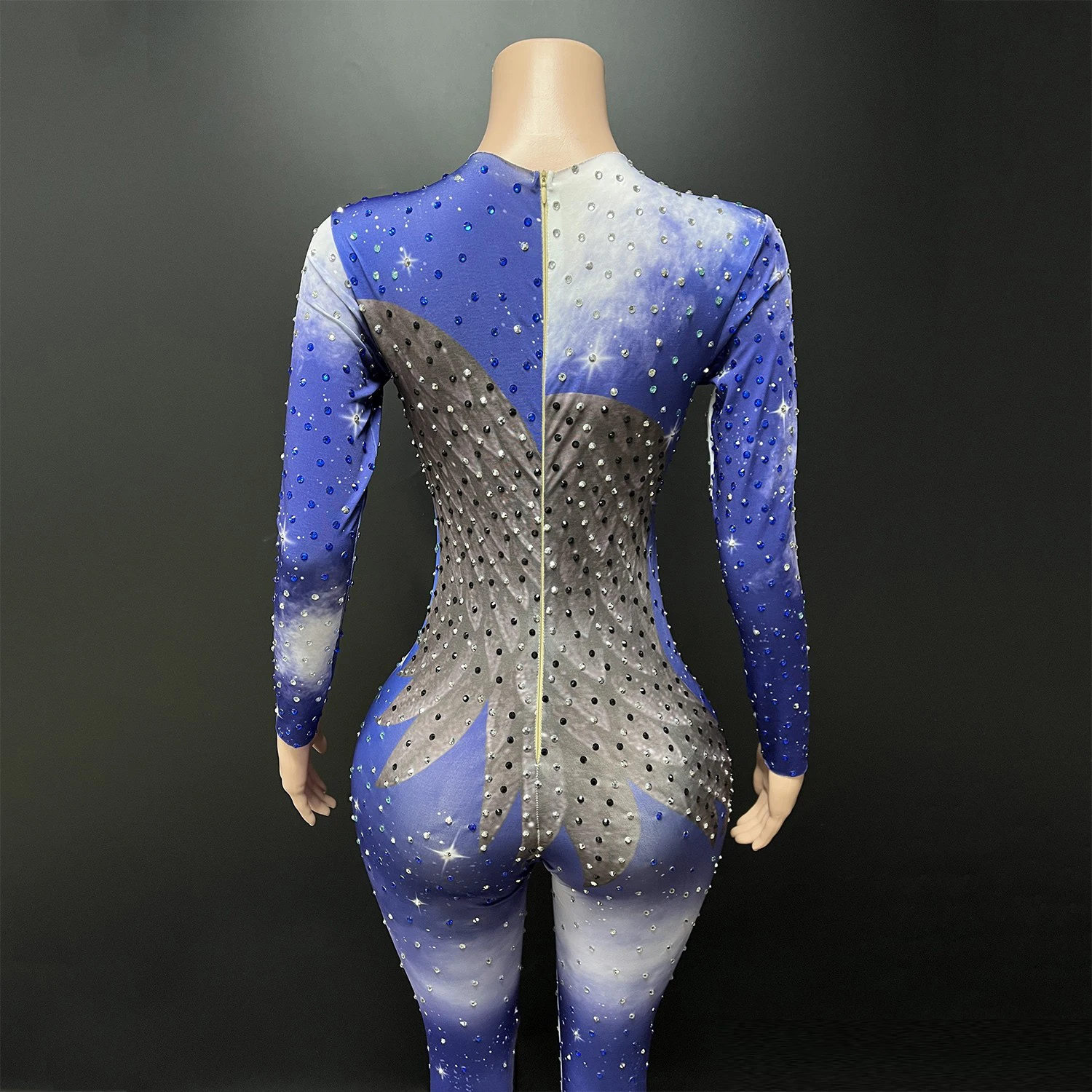 Strój do tańca jazzowego na Boże Narodzenie, strój na Halloween, do klubu nocnego, dla DJ-a, na rave, damski kombinezon z dżetami, kostium sceniczny Gogo XS10651