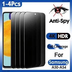 1-4 PCS Privacidad Protector de pantalla de vidrio templado para Samsung A50 A51 A52 A53 A54 Anti-espía Película de privacidad para Samsung A52 A51 A53 5g