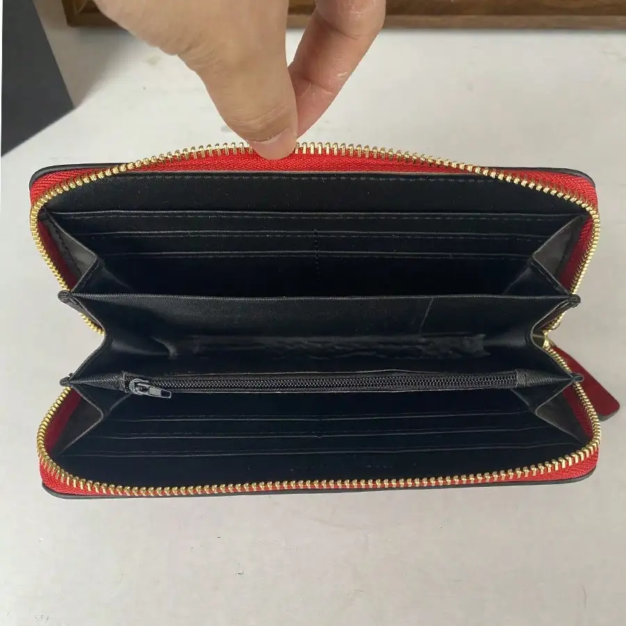 New gift box for women, vertical long wallet with multiple card slots, floral print, high-end fashion, trendy hand-held card bag