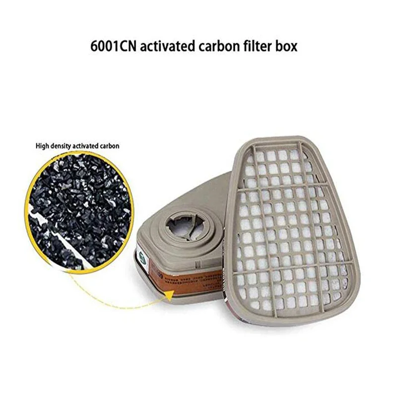 6001/6002/6004 Cartridge Box 5N11 Cotton Filters Set For 6200/7502/6800 Dust Gas Masks Chemical Painting Spraying Respirator