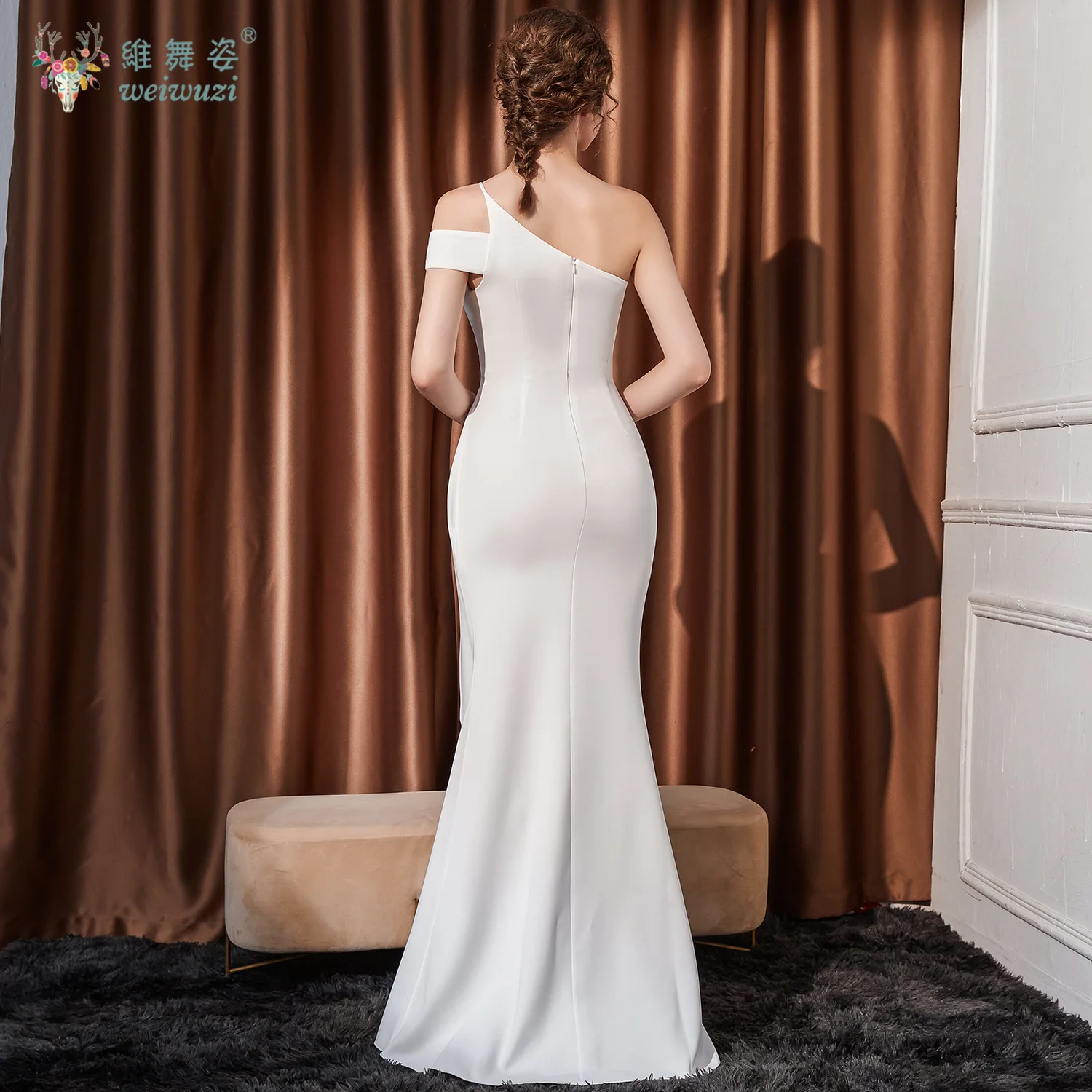 Sexy rückenfreies schwarz-weißes schulterfreies Maxi-Sommerkleid für Damen, luxuriös, Hochzeit, Geburtstag, Abschlussball, Fischschwanz, elegante lange Abendkleider