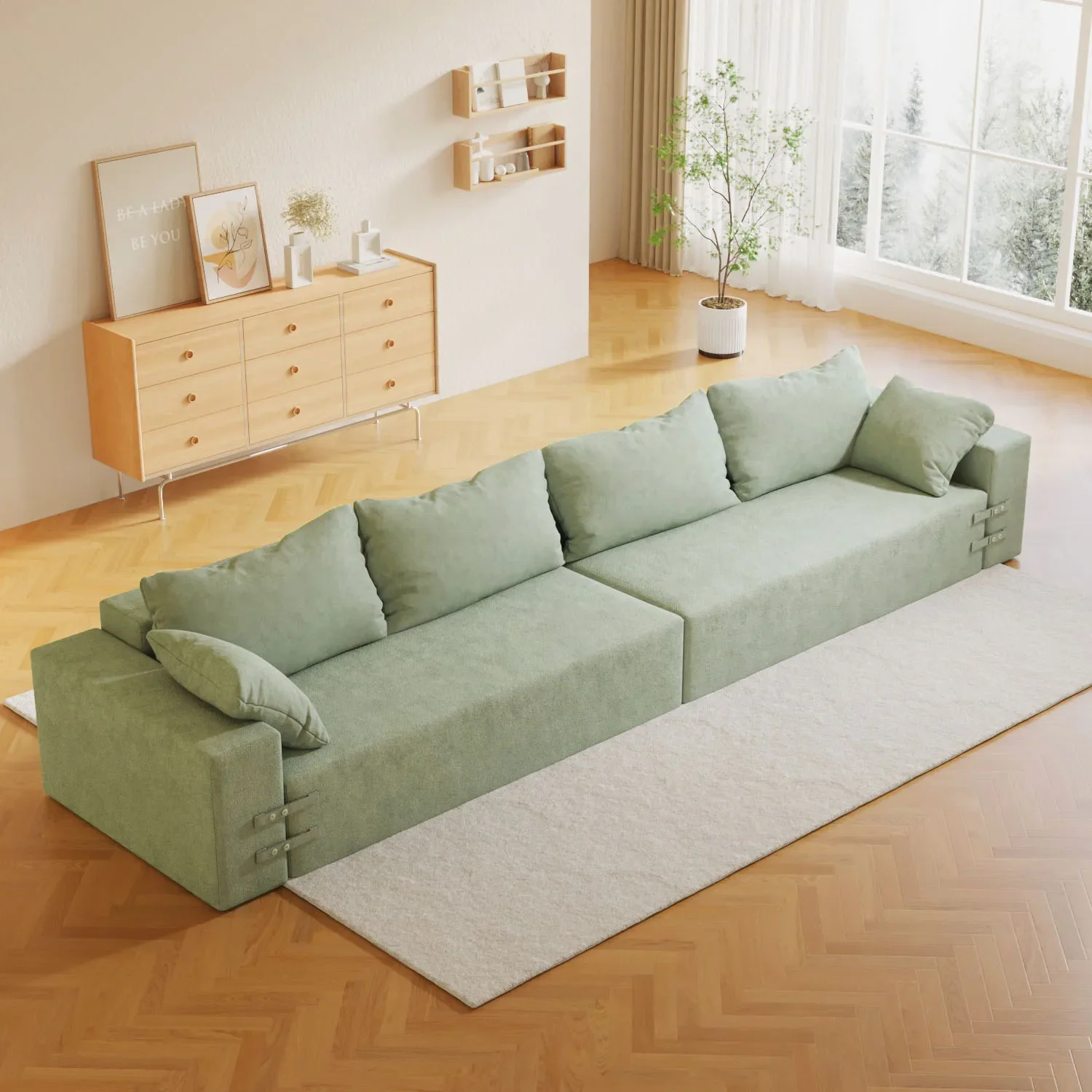gi-Saien Modern Home Furniture Modular Sectional Vacuum Sofas Compression Foam Luxury Living Room Couch Bed Compressed Sofa