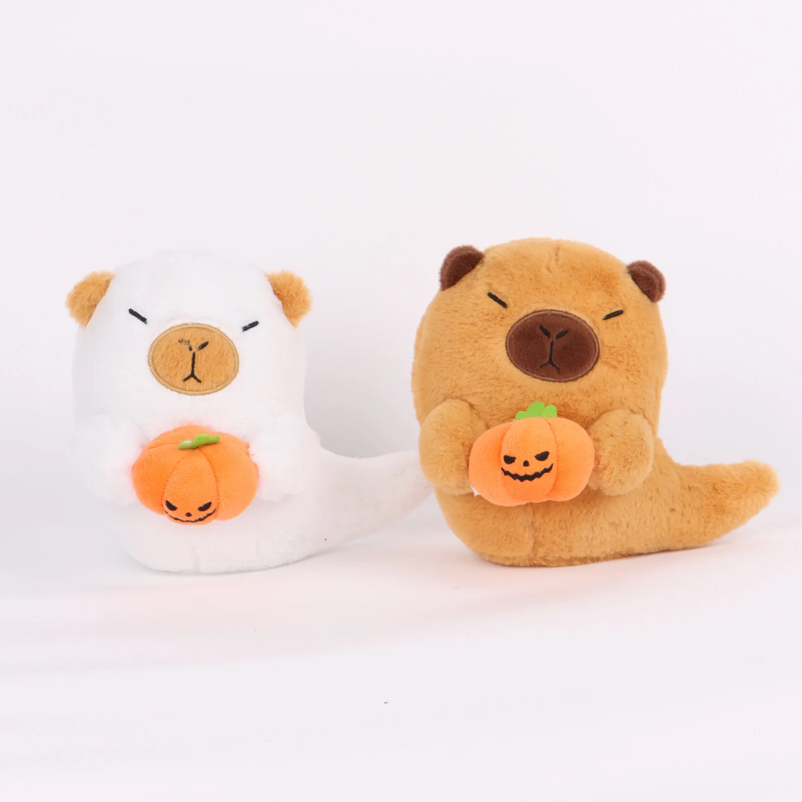 20 سنتيمتر لطيف شبح كابيبارا ألعاب من القطيفة كابيبارا مع اليقطين محشوة الدمى شبح بلوشي هدايا الهالوين الاطفال هالوين الديكور #2