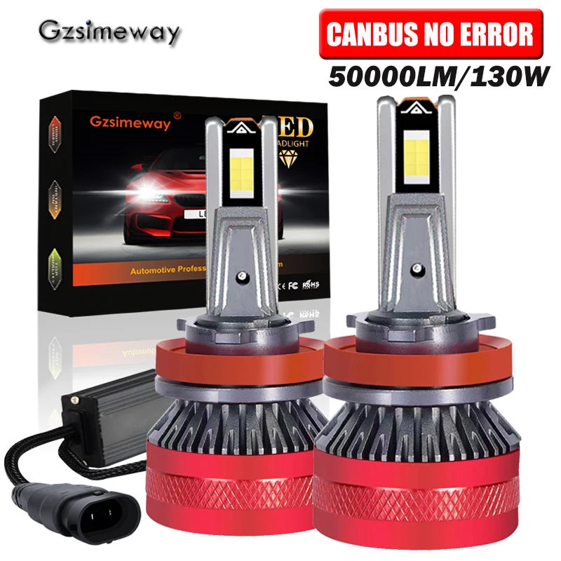 

2PCS 130W H7 LED Headlight H11 H8 H4 H1 9005 9006 9012 LED Bulbs Canbus H9 HB3 HB4 Auto Fog Lamp 50000LM Automobiles Lights 12V