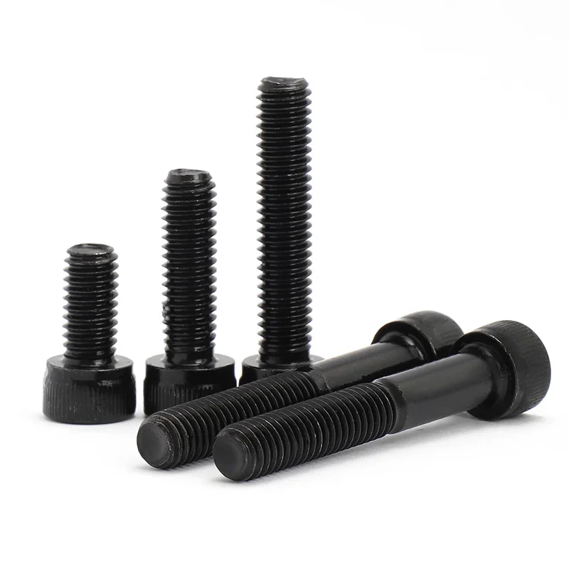 DIN912 Metric Thread M4 Black Grade 12.9 Alloy Steel Hex Socket Head Cap Screw Bolts M4*(4/5/6/8/10/12/14/15/16/18/20/22~60) mm