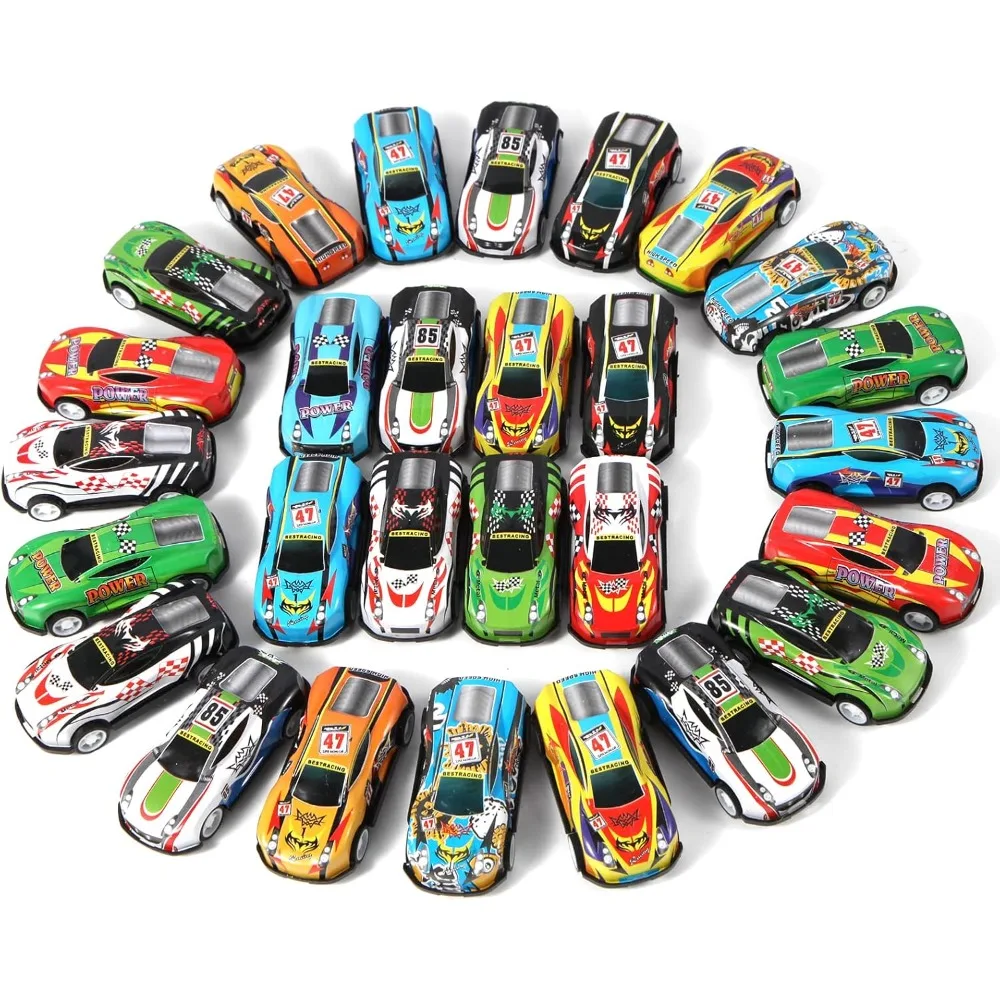 

28 Pack Pull Back Cars for Kids, Mini Vehicles Toy Bulk Party Favor Race Cars Toys, Goodie Bag Stuffers, Pinata Fillers for Boys