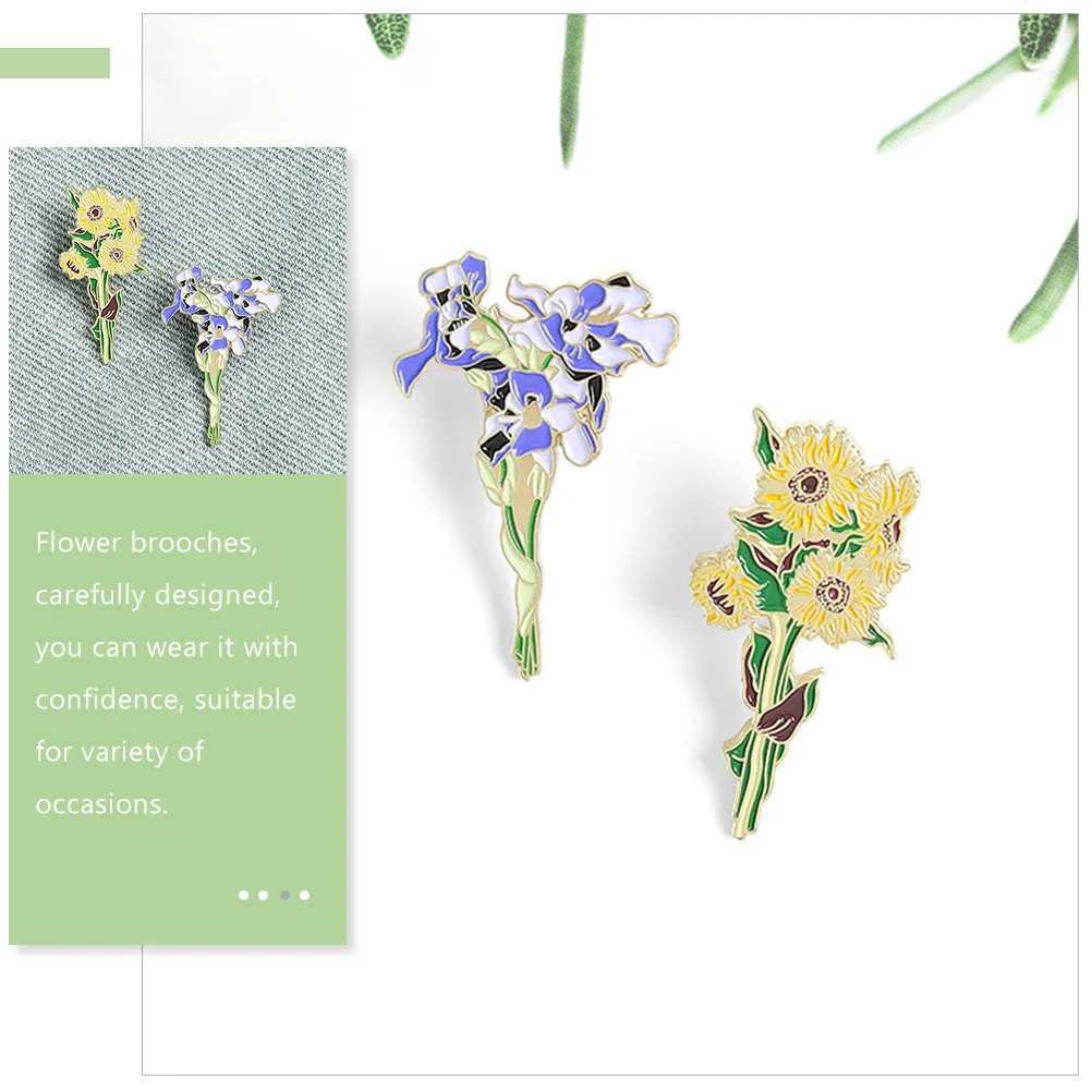

2pcs Alloy Brooches Flower Brooch Pins For Women Fashion Jewelry Gift Christmas Birthday Anniversary Prom Party Decorative