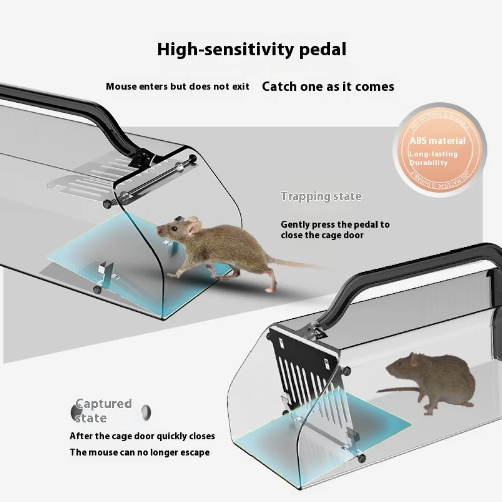 1PCS Acrylic Mousetrap Continuous Fully Automatic Mouse Catcher Super Strong Rat Catching Cage Rat Trap,Mouse catching artifact