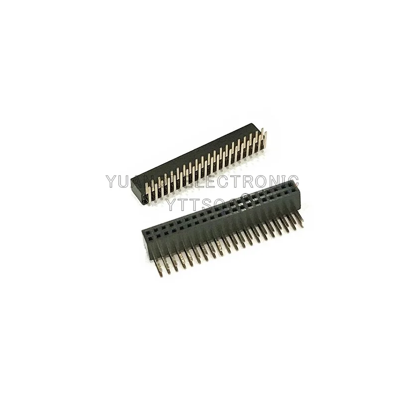 5PCS 2X/2/3/4/5/6/8/9/10/12/40 PIN R/A Double Row Right Angle FEMALE PIN HEADER 1.27MM PITCH Strip Connector PCB Board Socket