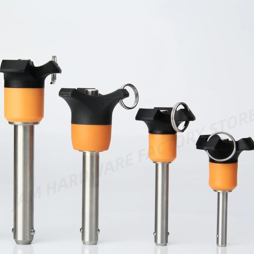 

MJ120 Stainless Steel Ball Lock Pin Plastic Handle Locating Pins Length10~65mm Button Type Quick Release Pin