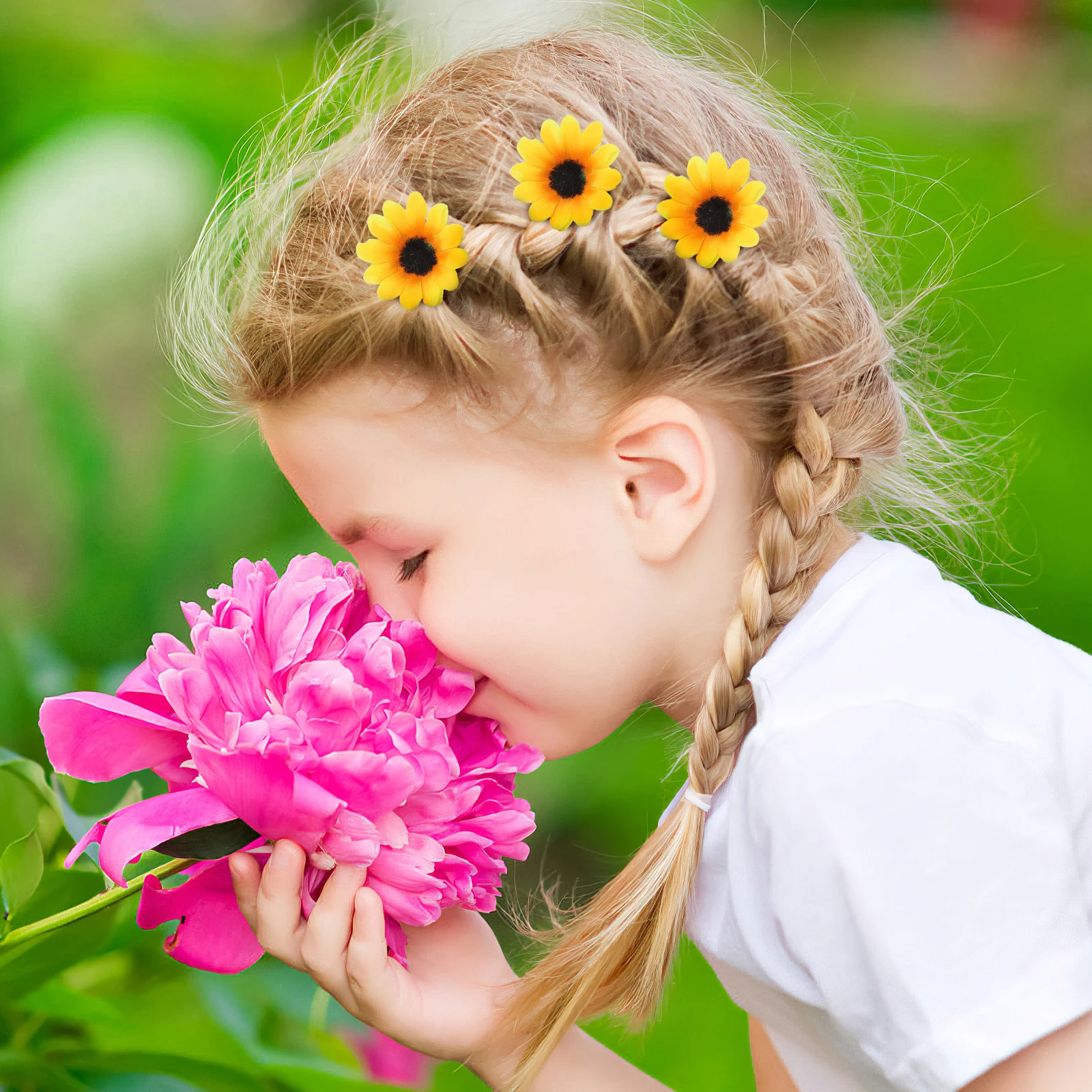 

8pcs Hair Fork Daisy Clip Sunflower Hairpins Barrettes Headgear Seaside Resort Fashion Design Durable Use Good Grip Easy Clip