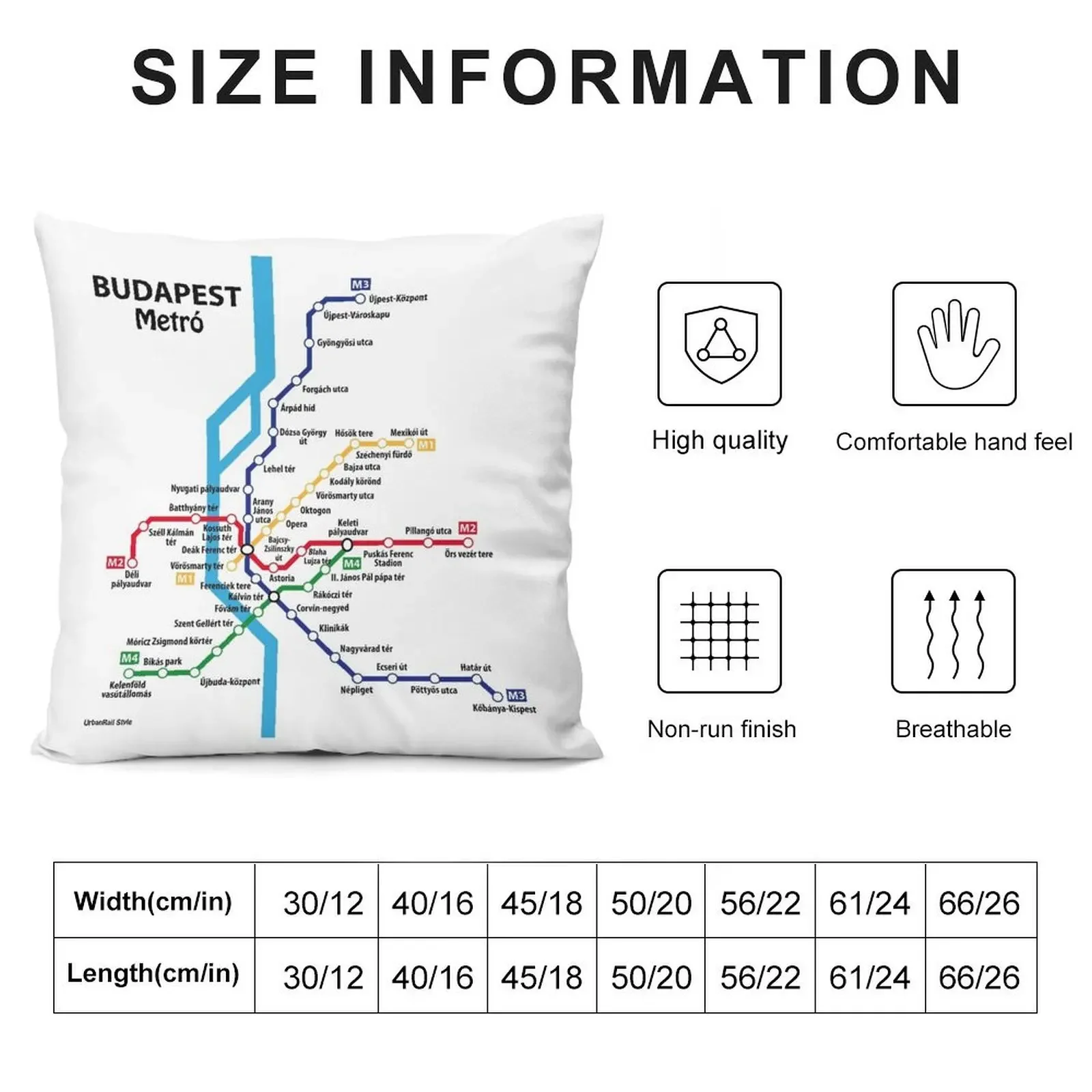 BUDAPEST metro network Throw Pillow Cushions Cushions For Decorative Sofa Pillow Cover Custom Cushion pillow