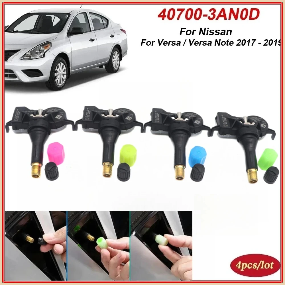 

4 шт. TPMS 40700-3AN0D новый автомобильный датчик давления воздуха в шинах для Nissan Versa/ Versa Note 2017 2018 2019 407003AN0D 315 МГц