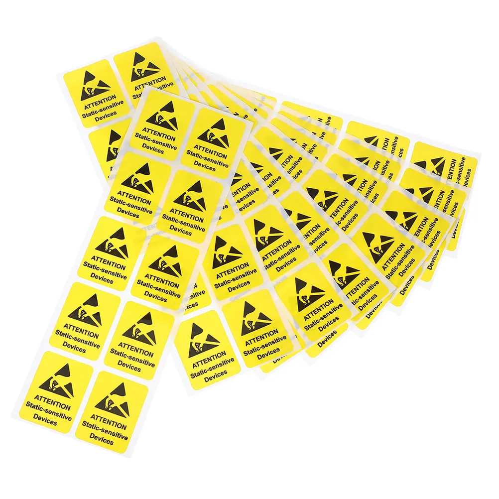 100 Pcs Anti Static Labels Electrostatic Warning Stickers Safety Signs High Adhesion No Touching Notice Protective Gloves