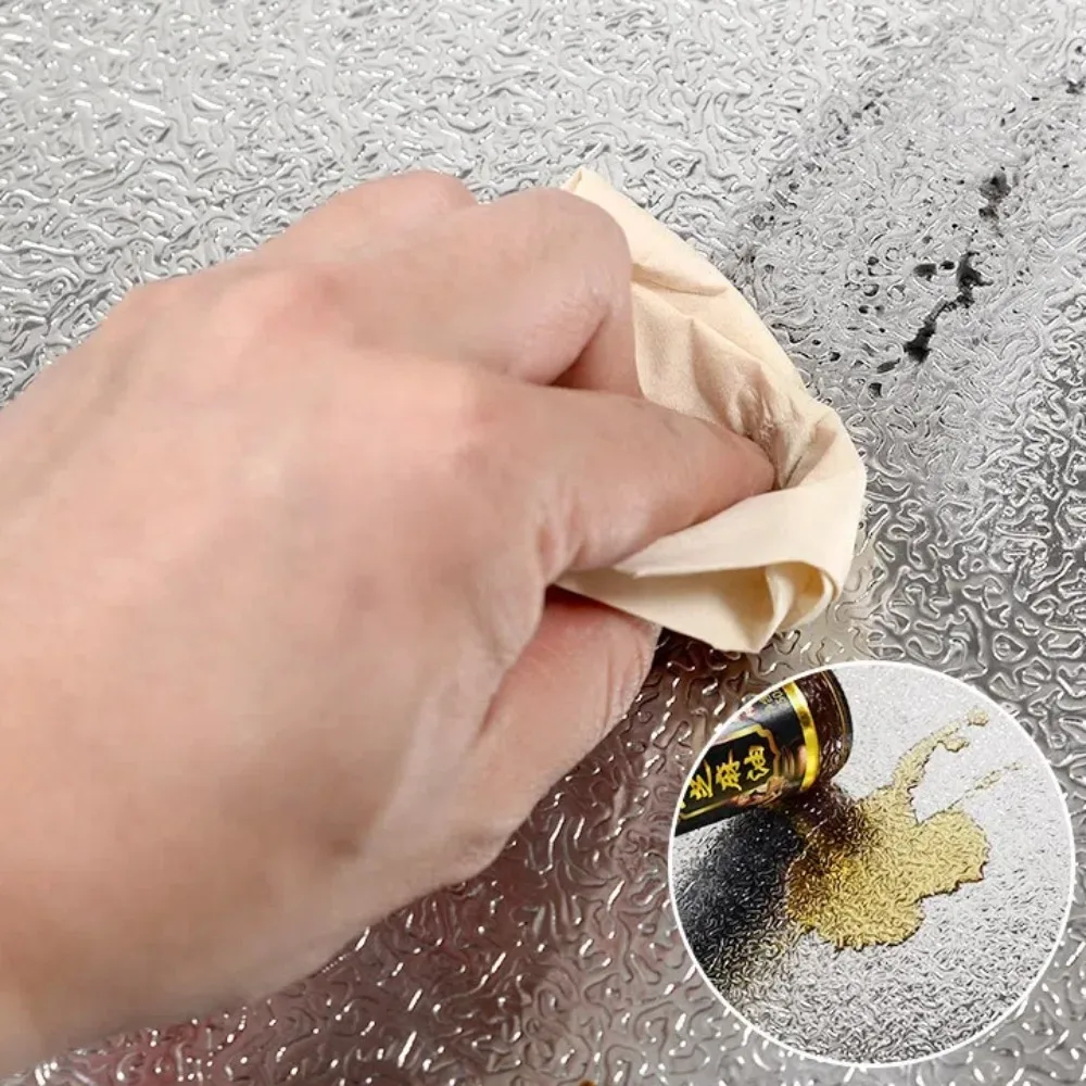 High Temperature Resistant Kitchen Oil-proof Stickers Waterproof Moisture-proof Anti Fouling Stickers Metallic Texture Thickened