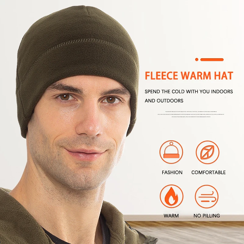 Ciepła czapka zimowa typu beanie, czapka wojskowa, miękka, męska, damska, narciarska, rowerowa, przyjazna dla skóry, antystatyczna, termiczna, polarowa, do biegania, wiatroodporna