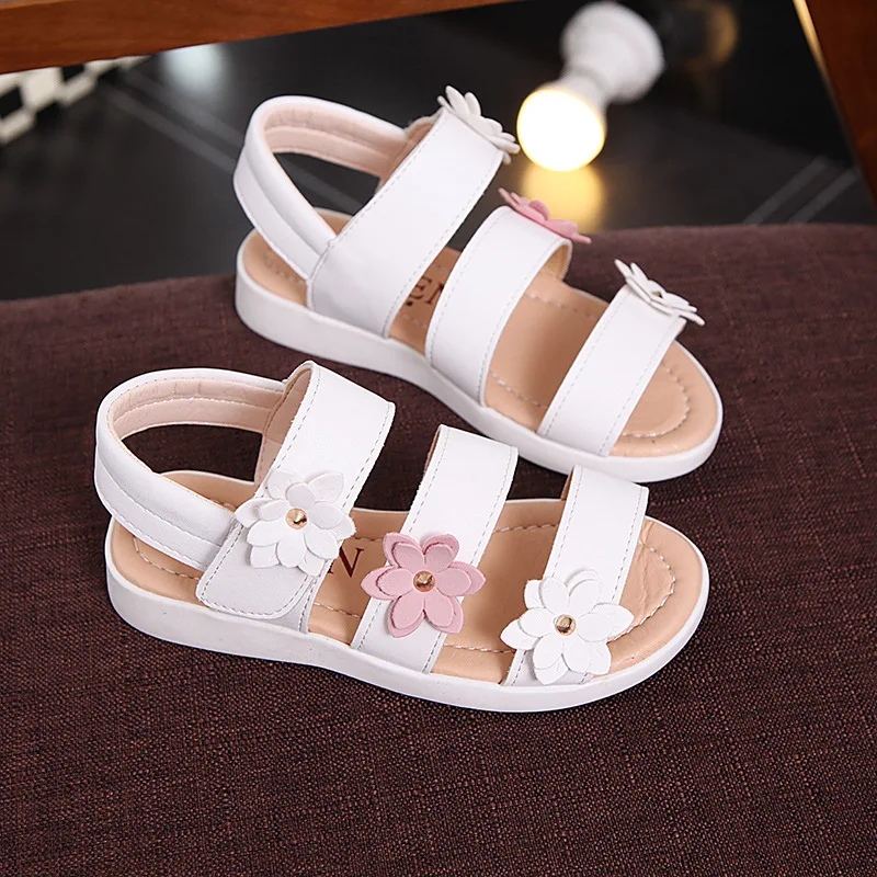 Newest Summer Kids Shoes 2022 Fashion Sweet Children Sandals For Girls Princess Toddler Baby Breathable Beautiful Flower Shoes