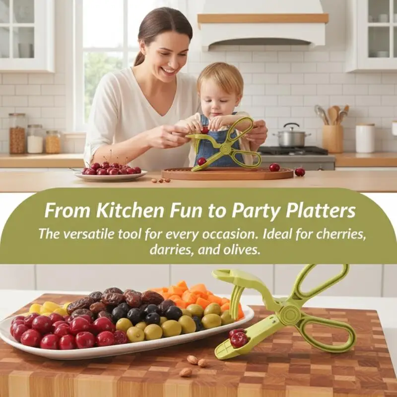 Cherry Pitter Manual Press Food Chopper Perfect For Home Kitchen Baking Jam Making And Fresh Fruit Prep