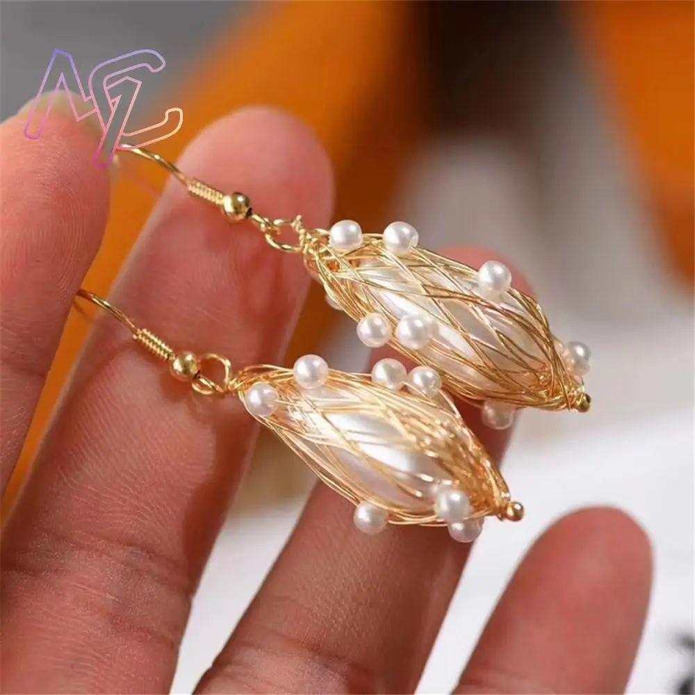Real Baroque Pearl Earrings Fashion Accessories Lucky Luxury Carved Gemstone Vintage Designer Natural Jewelry Stone