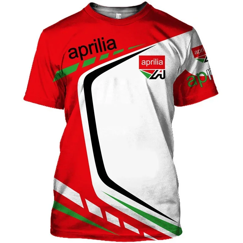 Moda Aprilia Moto T-shirt Traspirante Stampata in 3D T-shirt Da Corsa a Maniche Corte Da Uomo E Da Donna Ad Asciugatura Rapida