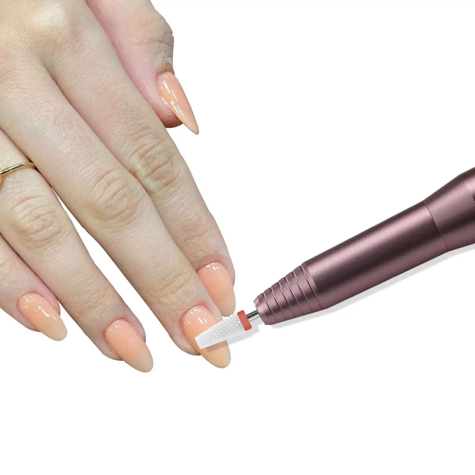 3/32 "Keramische Nail Boren Platte Top Tapered Vat Lage Warmte Veiligheid Frees Voor Acryl Gel Nagels Thuis salon Gebruik