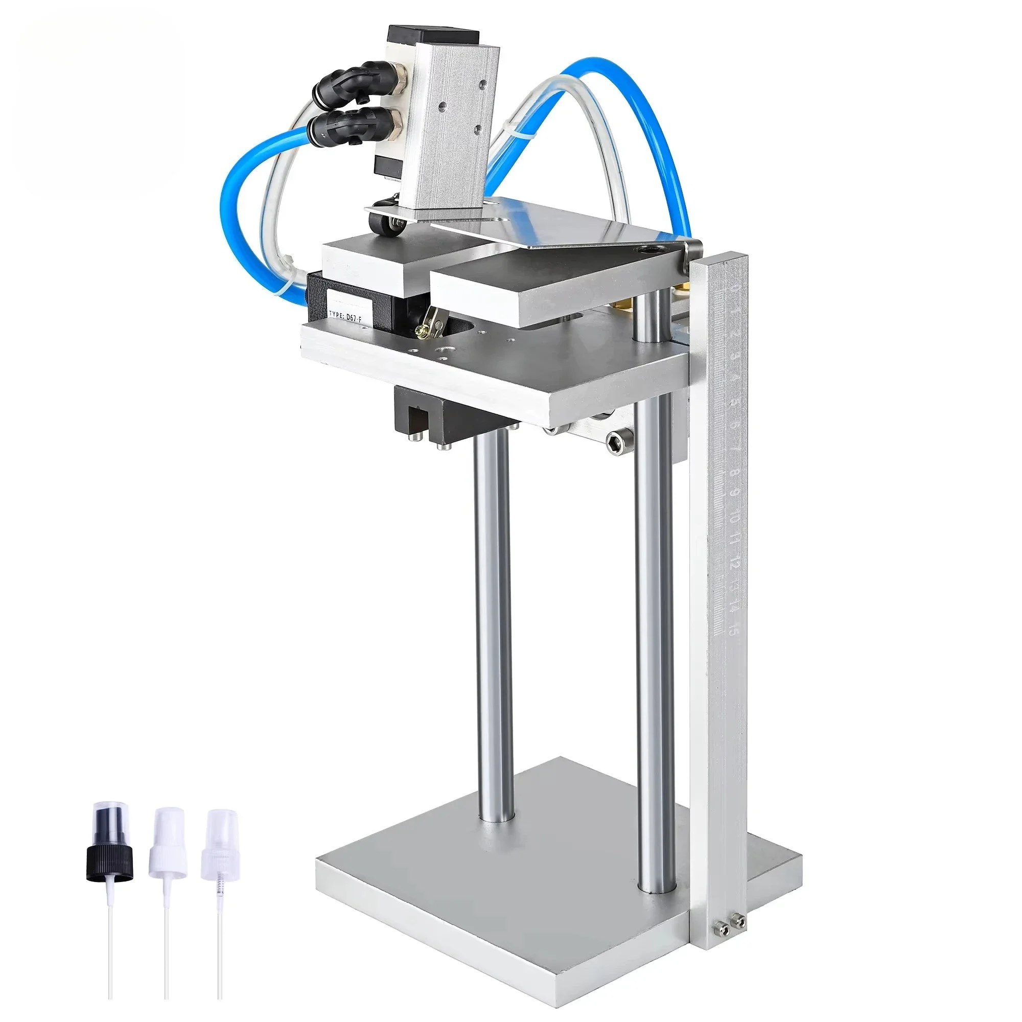 New Aluminum Alloy Material Semi Automatic Pneumatic V Shape Plastic Lotion Shampoo Perfume Bottle Plastic Pump Tube Cutter