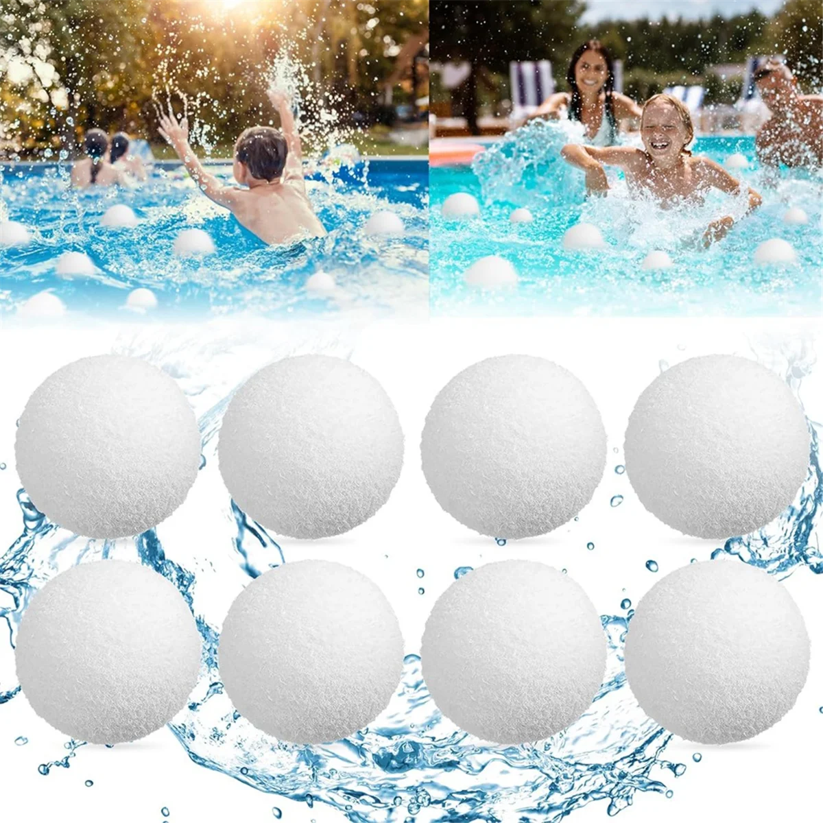 8PCS Scum Balls for Spas Hot Tub Pool Scum Absorber, Hot Tub Oil Absorbent Sponge, Floating Hot Tub Cleaner Accessories