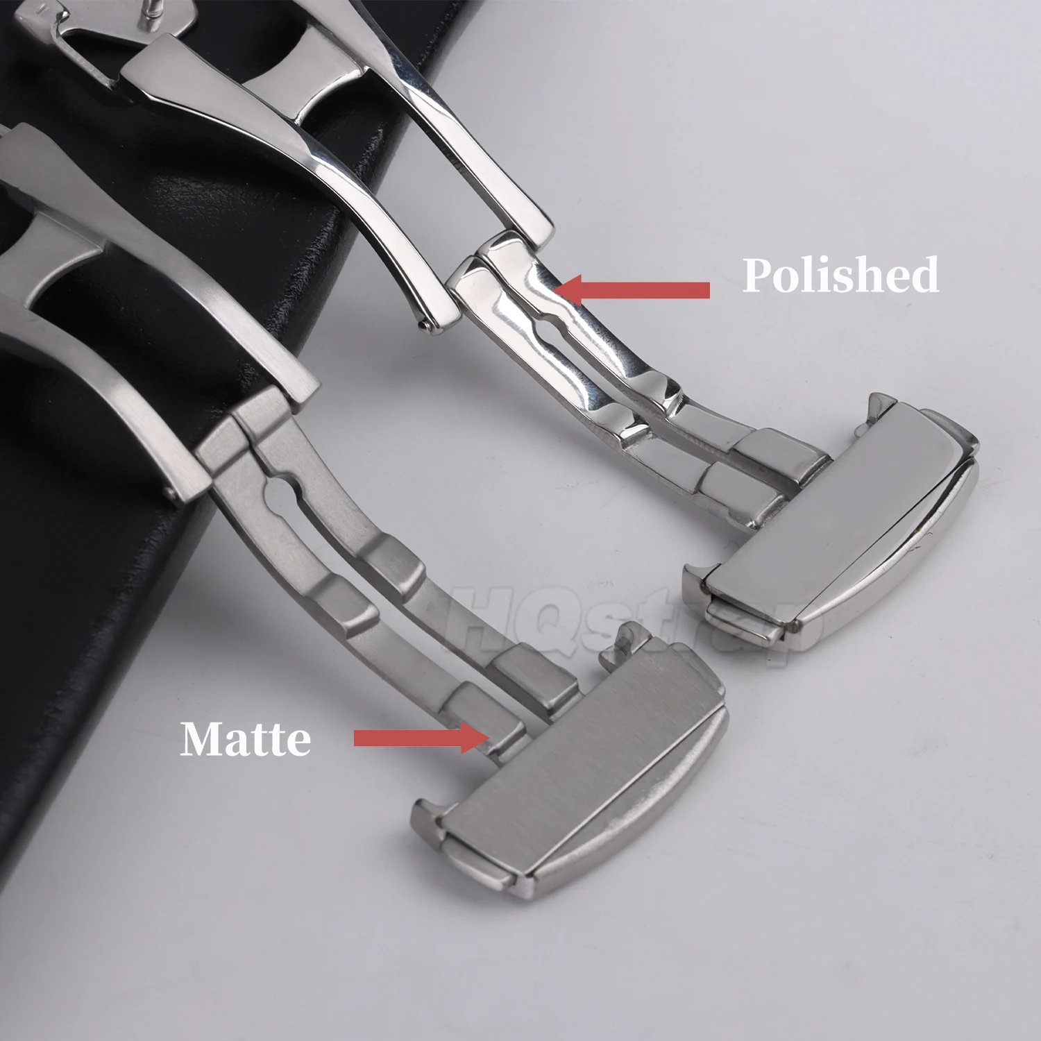 16 18mm 20mm Polished Matte Stainless Steel Watch Buckle for Omega Watch Strap Clasp for Deployment Double Press Folding Button