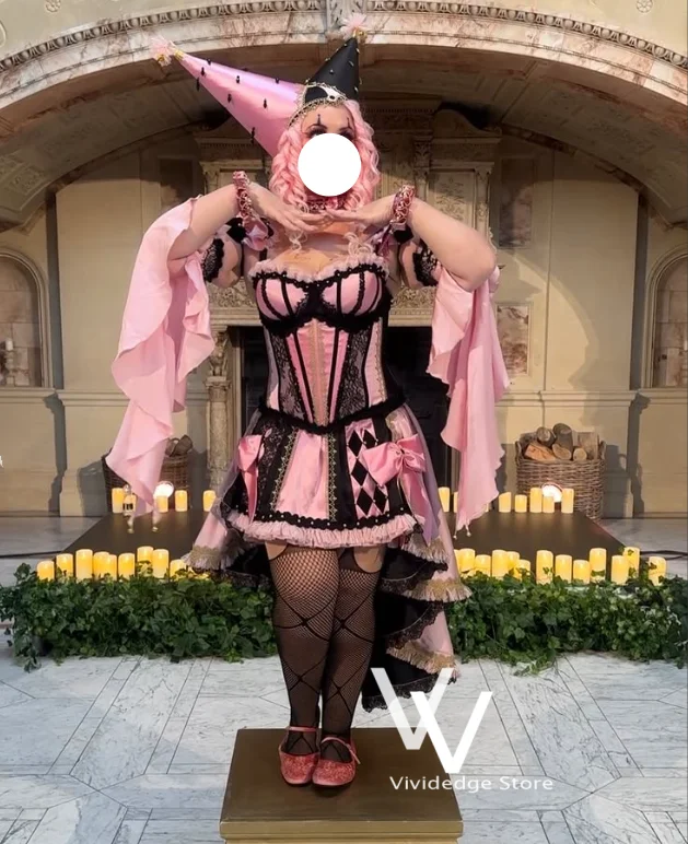 Black Pink Ball Gown Retro Comical V-Neck Medieval High/Low vestido de fiesta  Special Occasion Cosplay Evening Dress Customized
