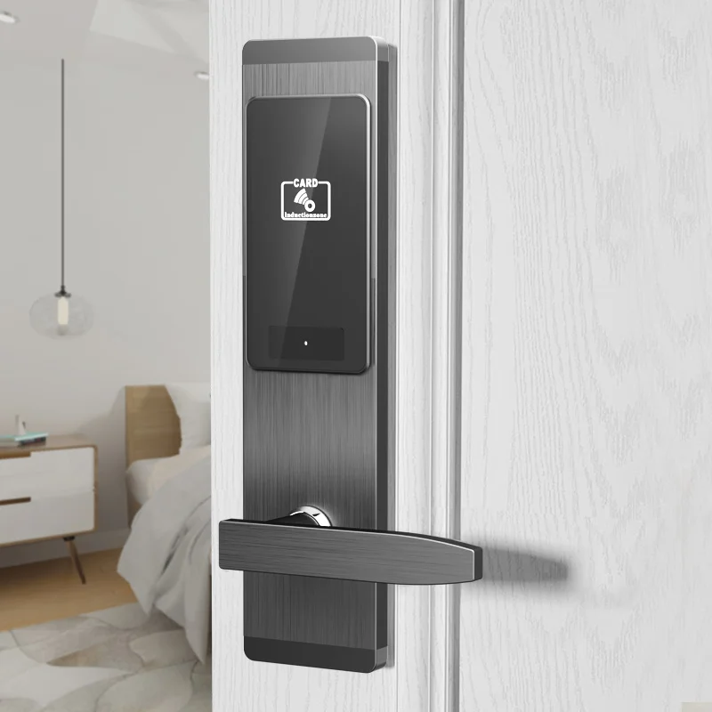 

Best Selling Security Rf Card Electronic Keyless Door Lock With Management System Software for Hotel Front Doors