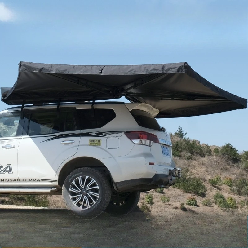 

Heavy Duty 4x4 4WD Camper Tent Trailer Car Awning 270 Degree 2m Aluminum Pole Car Side Awning PVC Automatic Canvas Single