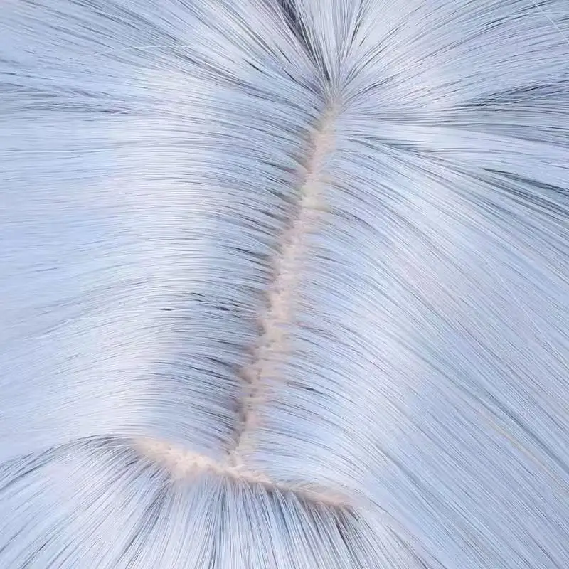 قطعة واحدة من شعر مستعار مجعد ذيل حصان مزدوج متدرج باللون الأزرق والوردي هاتسون ميكو بفتحة أرنب أنيمي #4