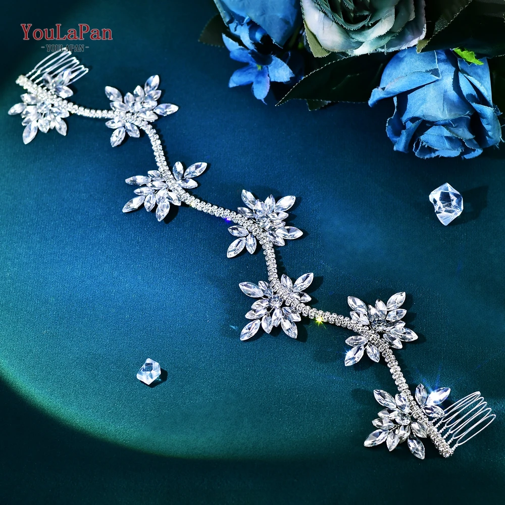 YouLaPan Bridal Forehead Accessories Wedding Bride Headpiece Rhinestone Shining Women Hair Comb Fashion Luxury Headwear HP618