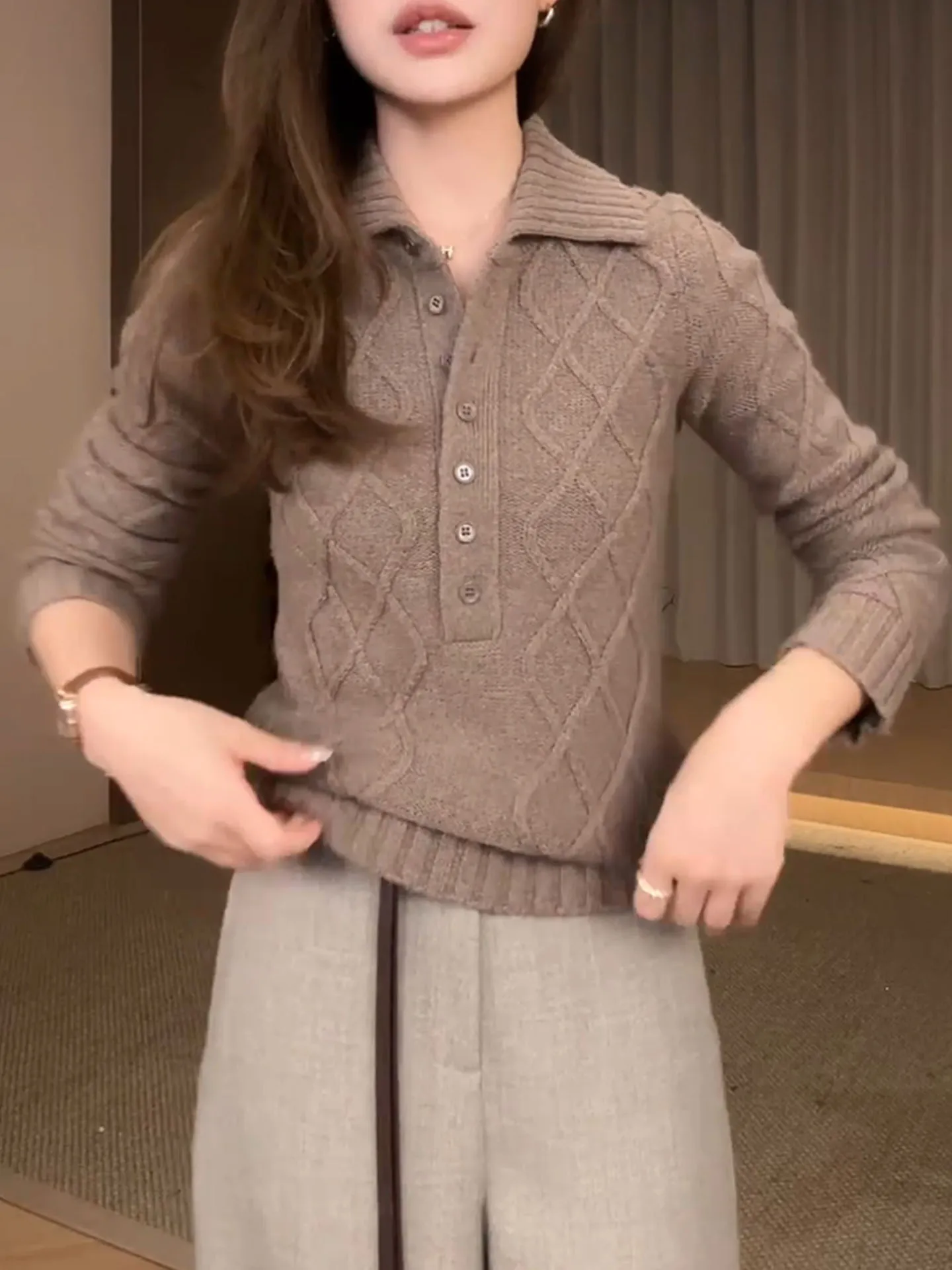 

Fashionable Long Sleeve Knitwear Soft Comfortable Base Layer Top Versatile Autumn Winter Slimming European Style New Arrival