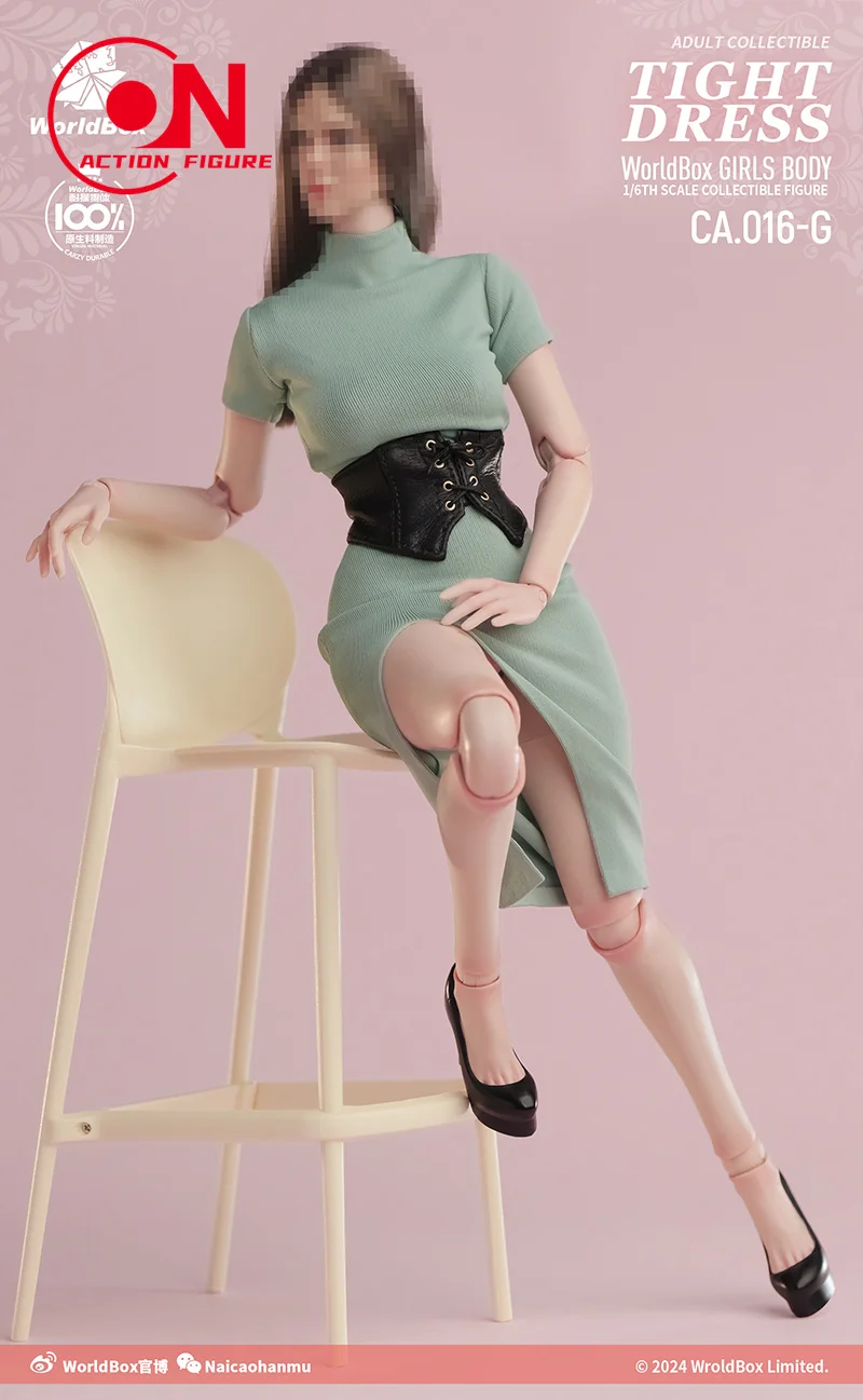 【2025 Q3】 Worldbox CA016 1/6 saia bodycon feminina com espartilho de couro modelo de roupas adequado para corpo de figura de ação de soldado AT210 de 12 ''