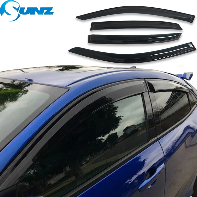 Venster Deflector Voor Honda Civic Hatchback 10th Gen Fc Fk 2016 2017 2018 2019 2020 2021 Venster Visor Rain Guard vent Zonnescherm