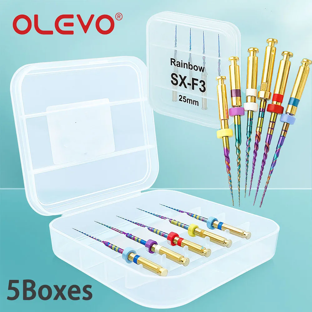 

30Pcs/5Boxes Dental Rainbow Thermal Activation Files SX-F3 System Endodontic Root Canal Rotary File Engine Use Dentist Cleaning